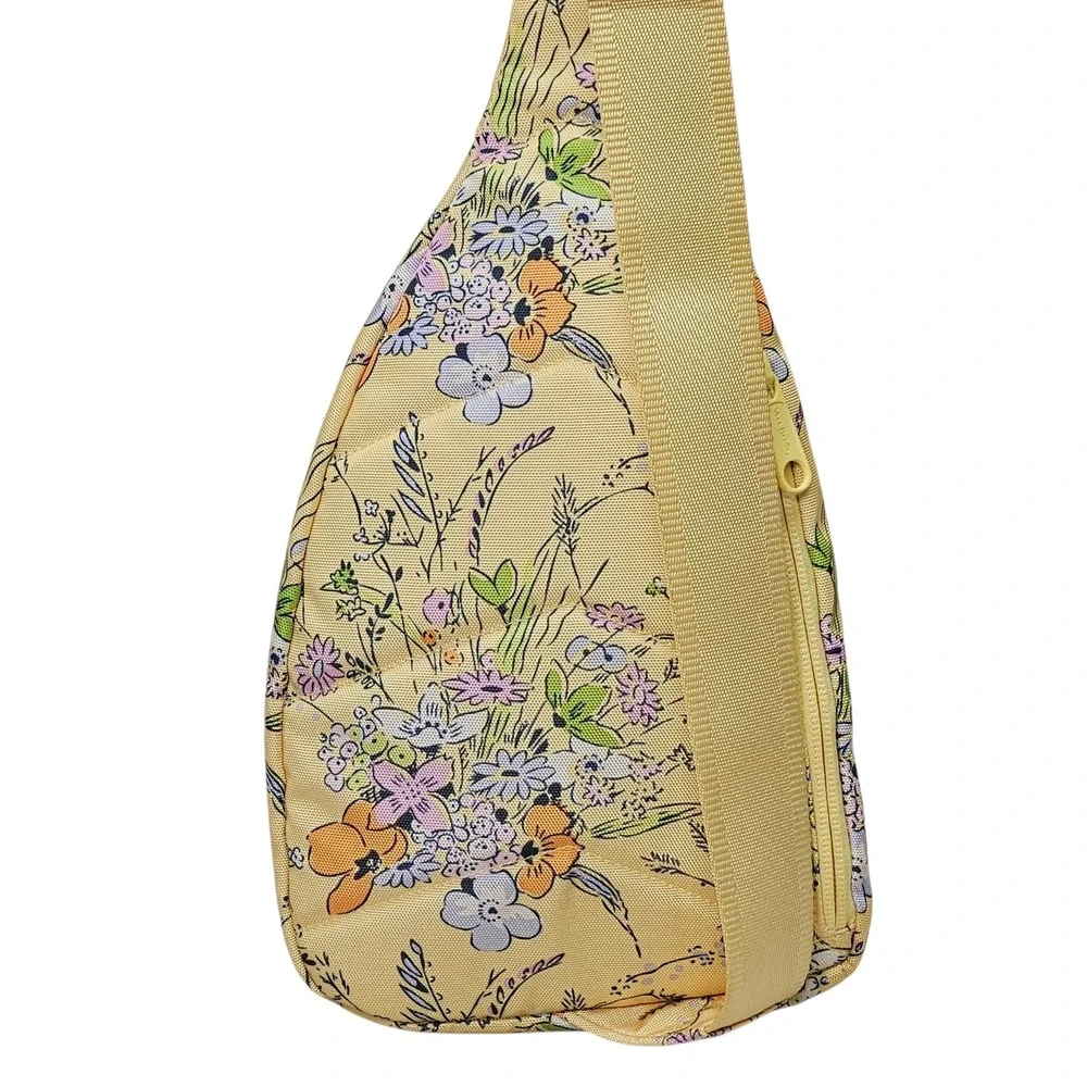 Vera Bradley Yellow‎ Wildflower Floral Sling Backpack Crossbody Bag Canvas
